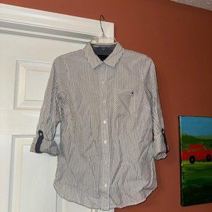 Tommy Hilfiger Striped Button-up Blouse Size Extra Small